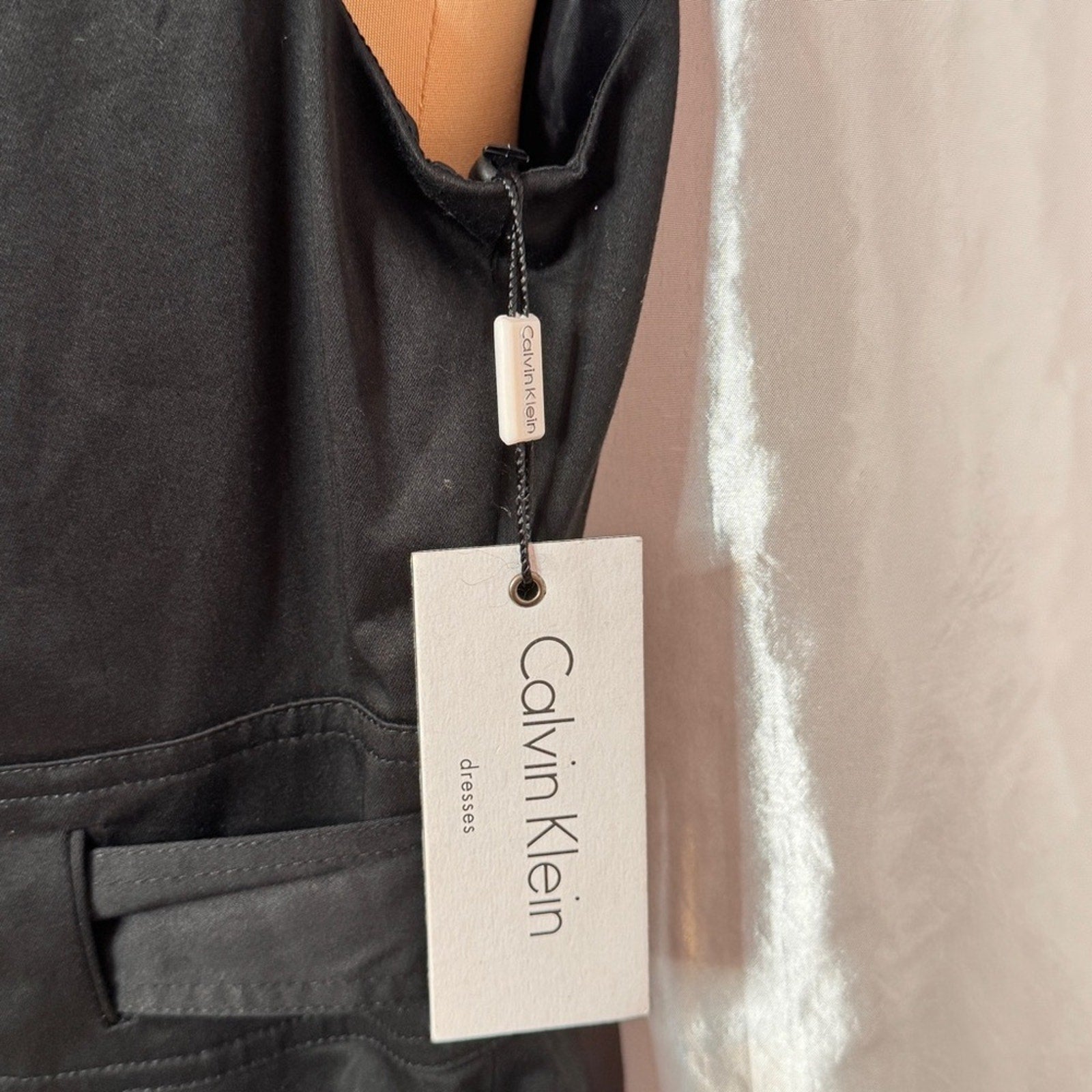 93. Calvin Klein Black Belted Sheath Dress Size 6