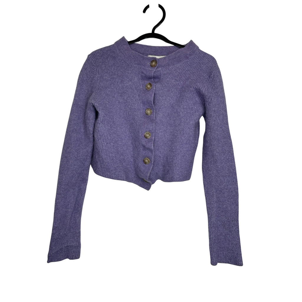 464. & Other Stories Cropped Cardigan Sweater Size S Purple