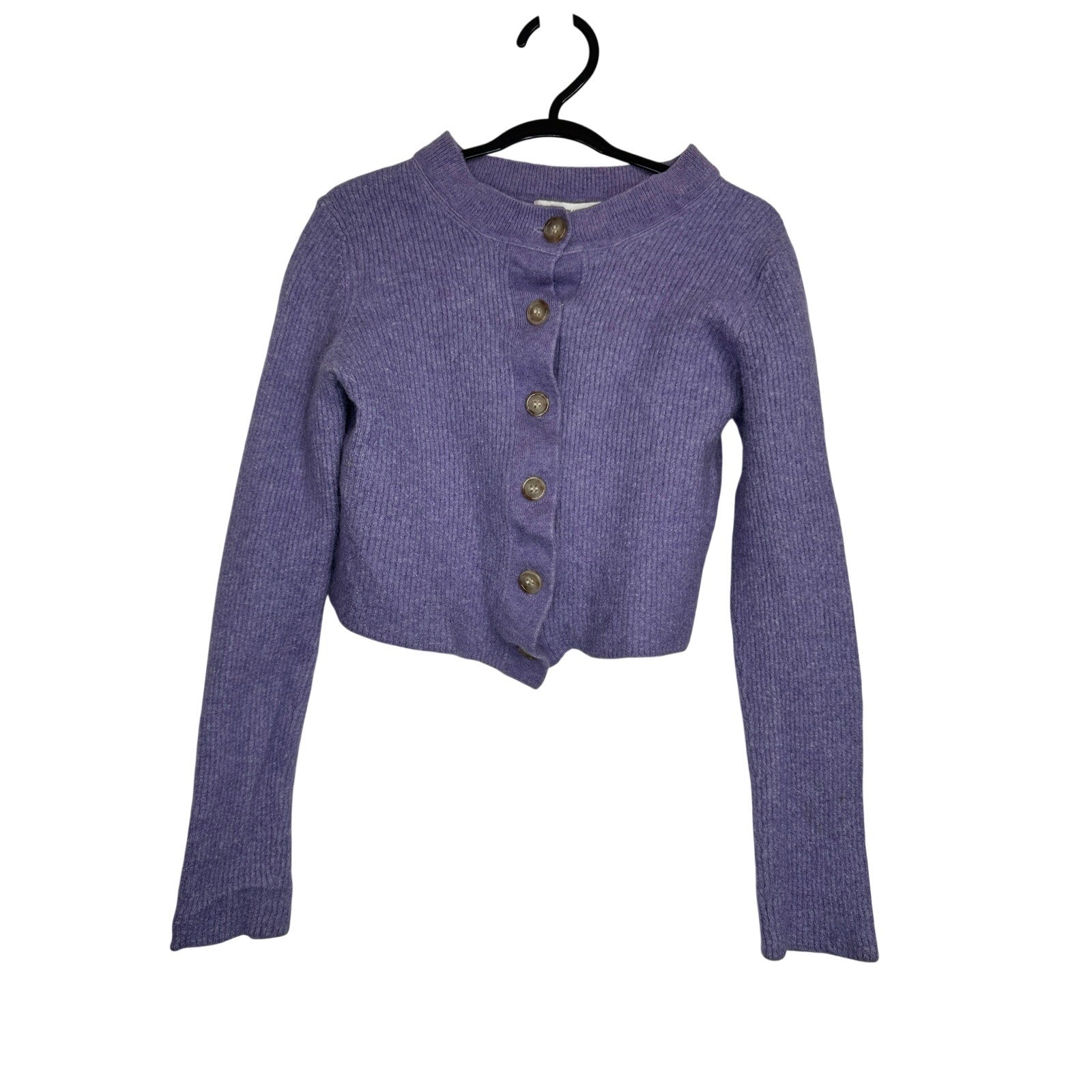 464. & Other Stories Cropped Cardigan Sweater Size S Purple