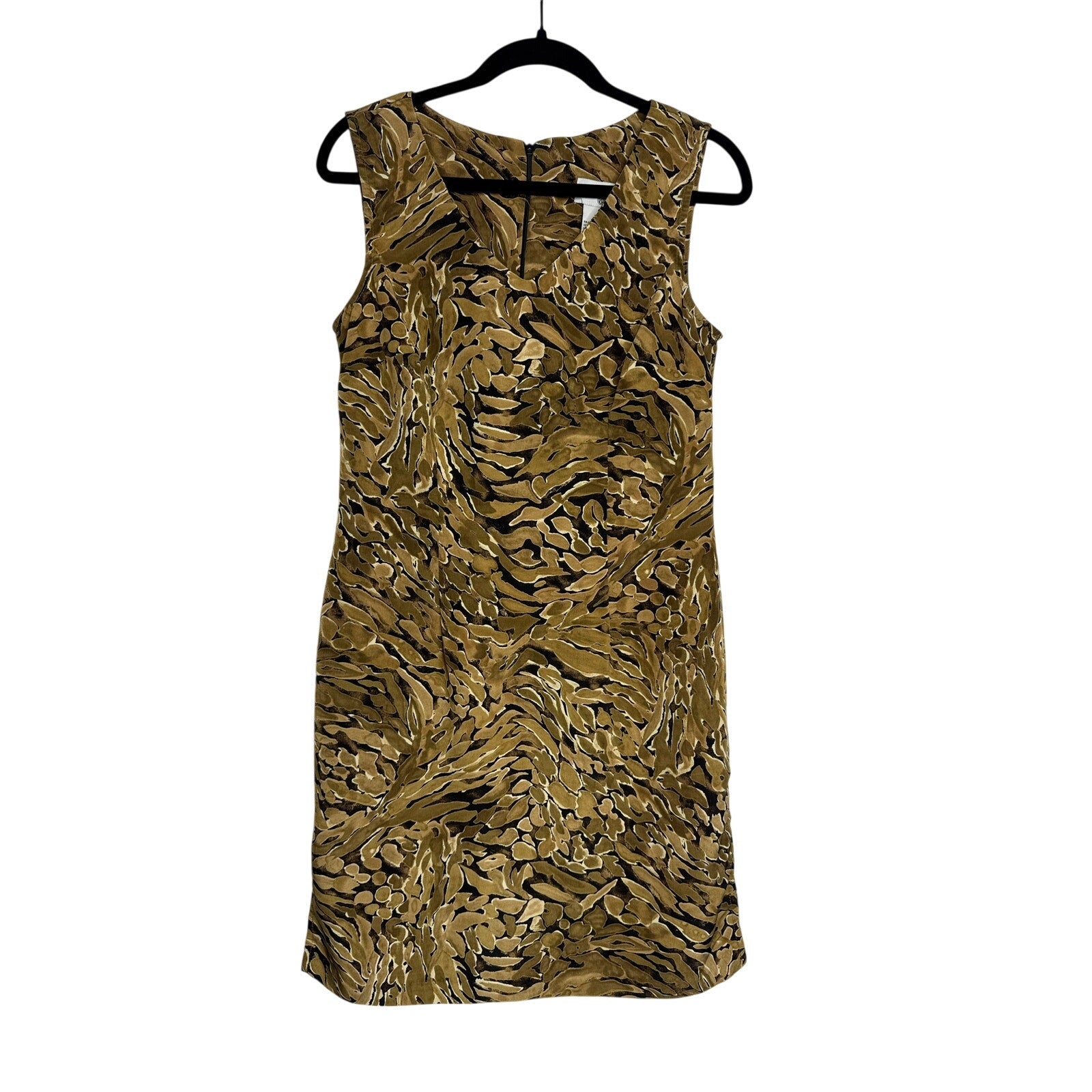 555. Kathy Ireland Animal Print Sleeveless Sheath Dress Size 10