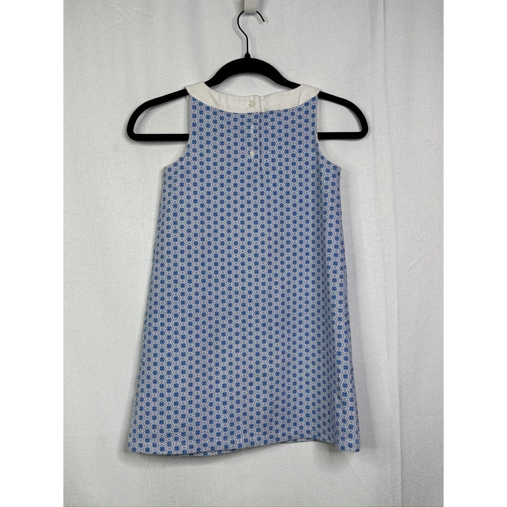 576. Janie and Jack Blue Print Sleeveless Shift Dress Girls Size 8
