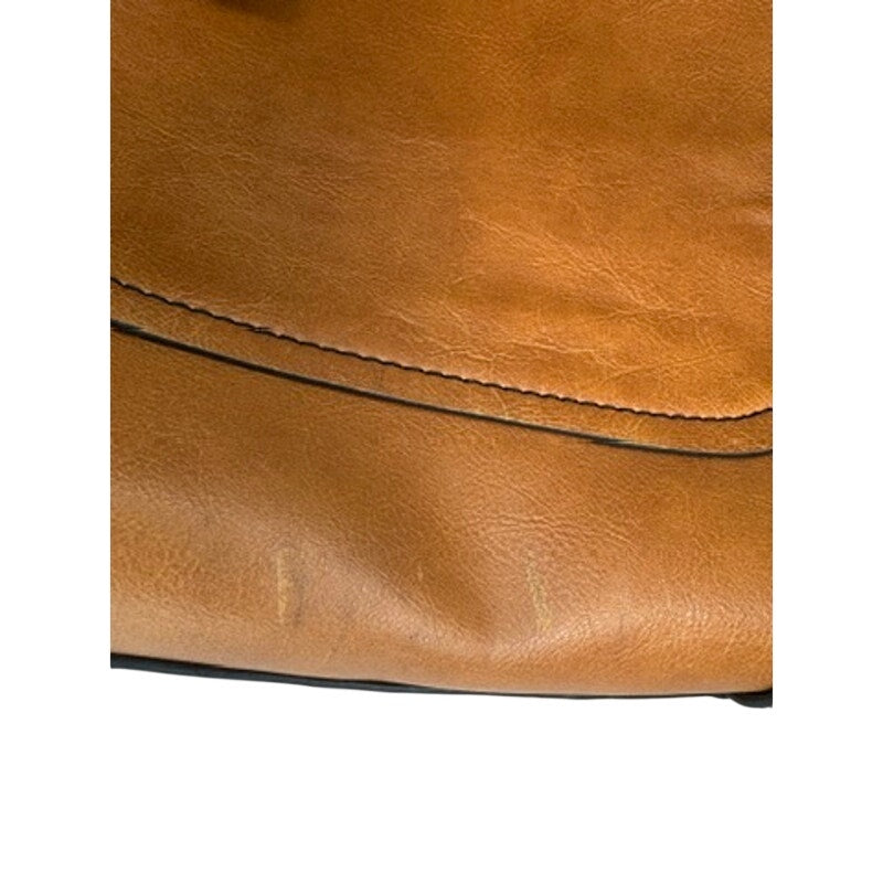 488. London Fog Cognac Faux Leather Satchel Shoulder Bag