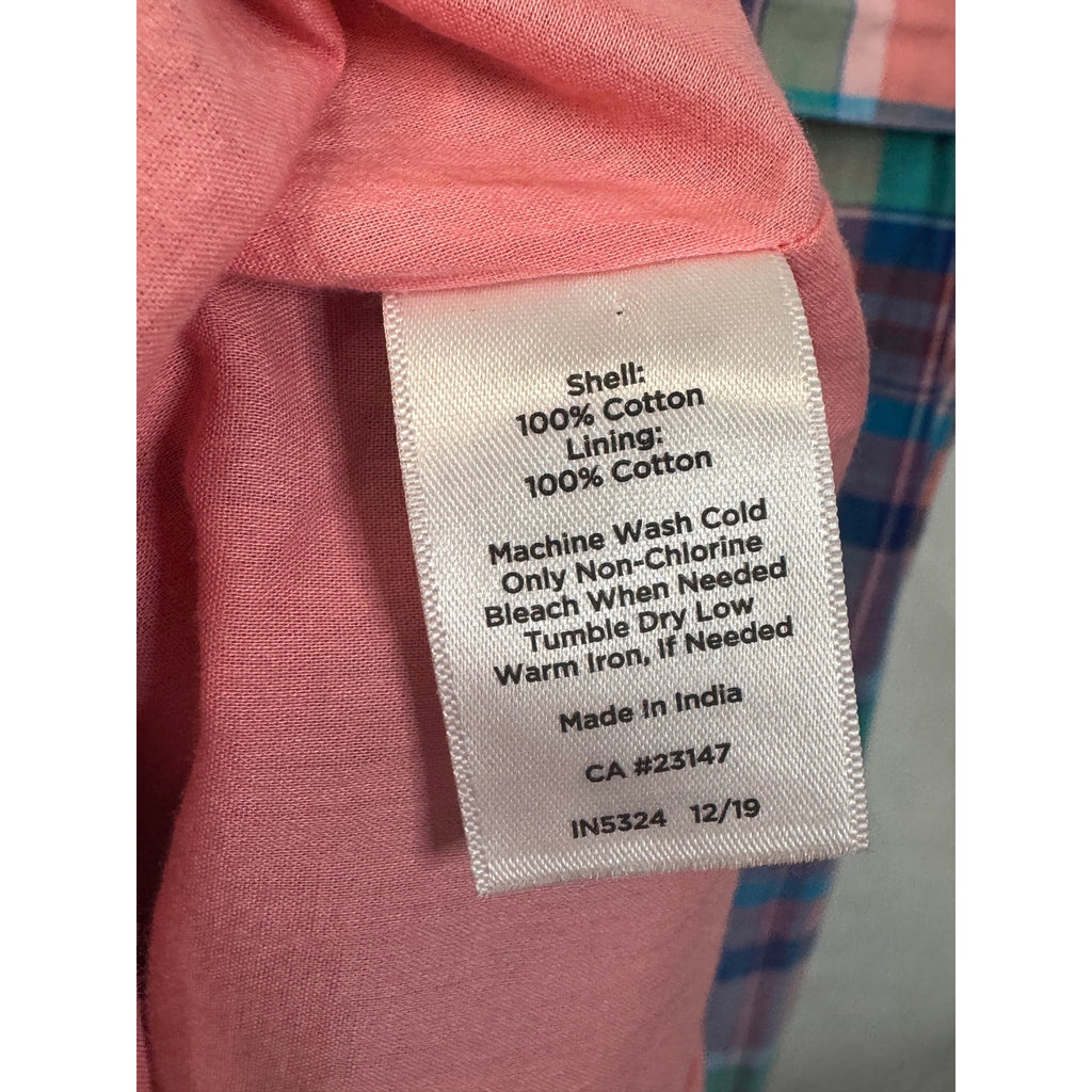 354. NWT Talbots Pink Blue Plaid Sleeveless Belted Dress Size 14