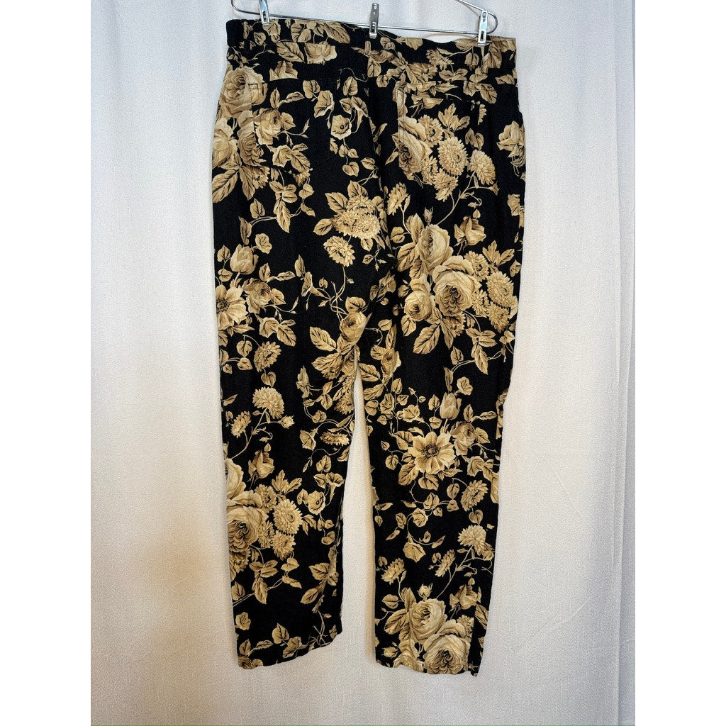 429. Lauren Ralph Lauren Floral Straight Leg Linen Pants Size 16