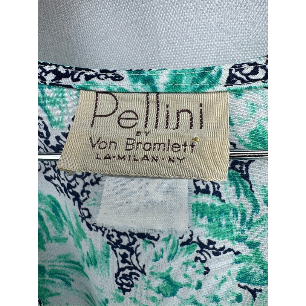 380. Pellini by Von Bramlett Vintage Floral Belted Dress Size L