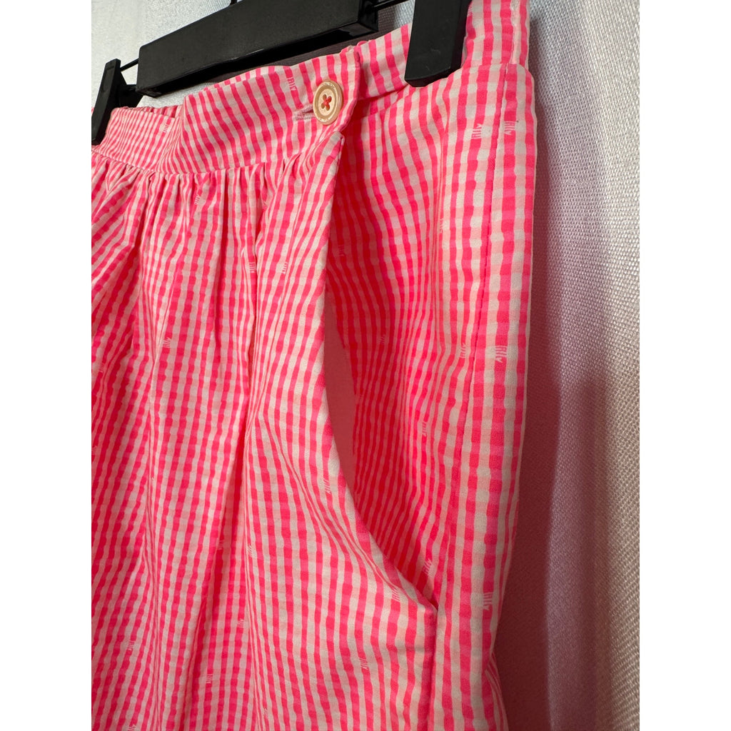 355. Lilly Pulitzer Pink Gingham Scallop Hem Skirt Size Small