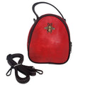 515. Red Faux Leather Bee Mini Backpack 3 Zip Crossbody Bag NWOT