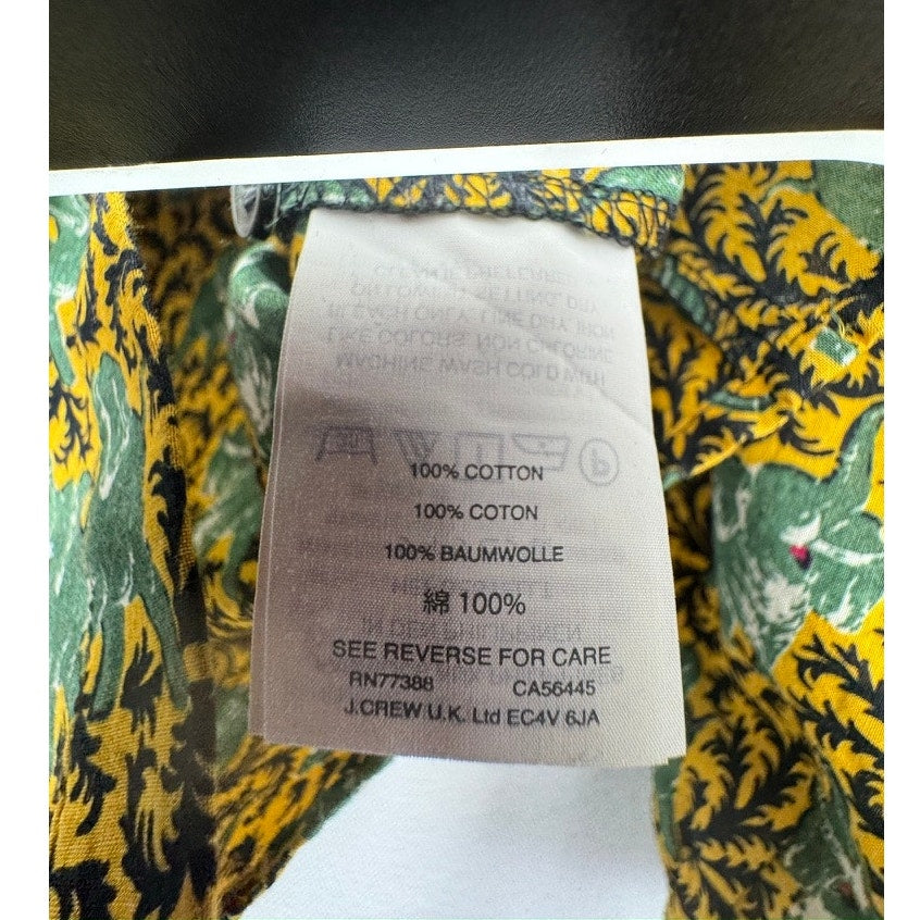 468. J.Crew Smocked On/Off Shoulder Elephant Print Peasant Top Size 0