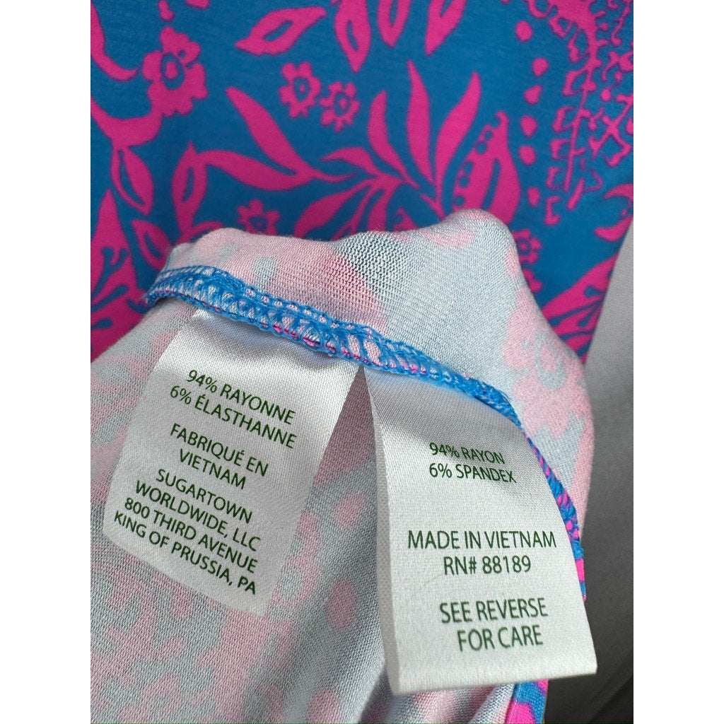 451. Lilly Pulitzer Pink Blue Floral Maxi Dress NWT Size XS