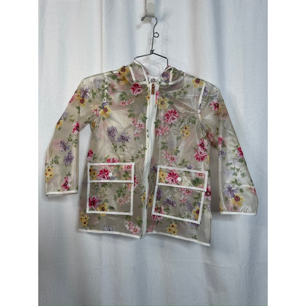 385. Tahari Floral Sheer Rain Jacket Size 4 Girls