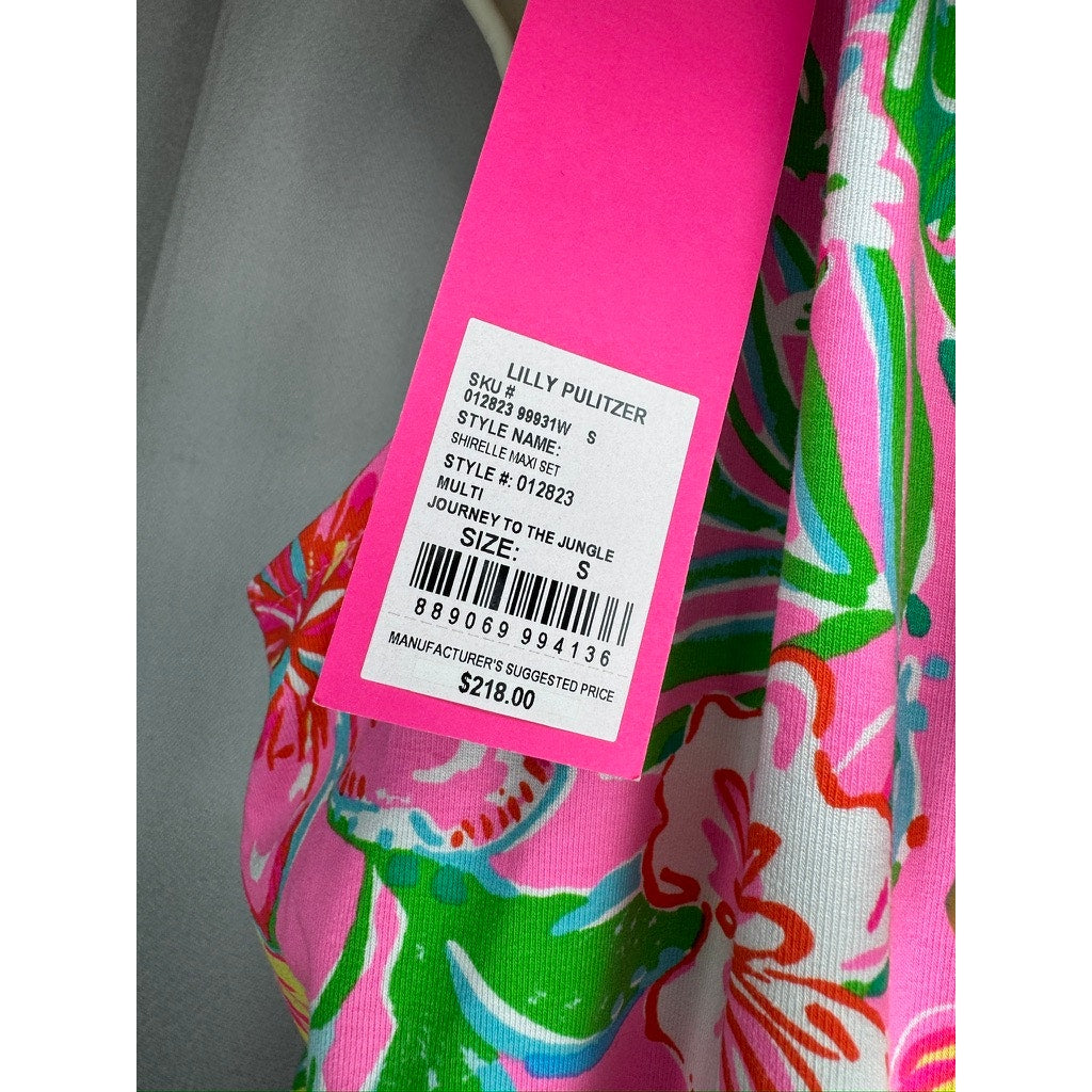 461. Lilly Pulitzer Tropical Floral Halter Tank Top Size S
