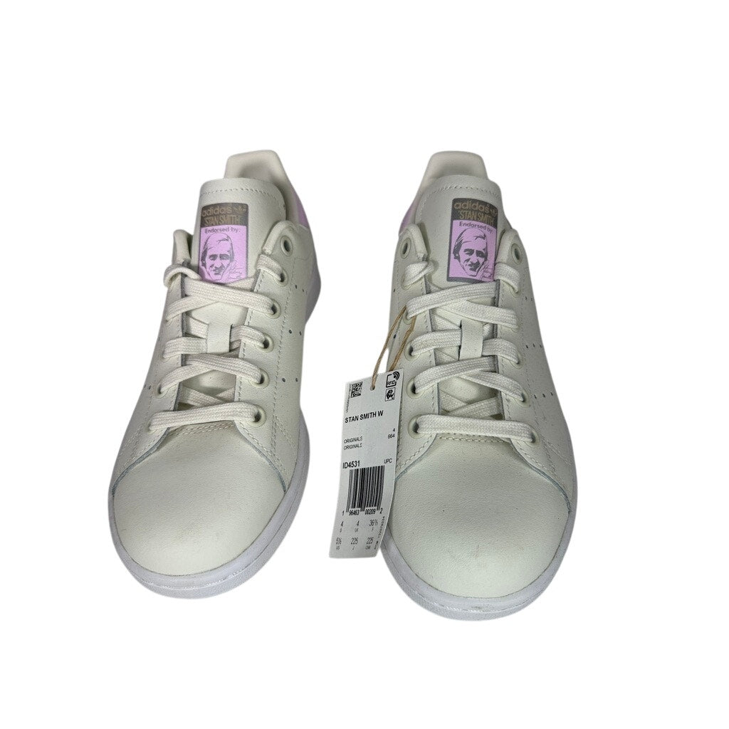 495. Adidas Stan Smith White Purple/Taupe Sneakers Women's Size 5.5 NWT