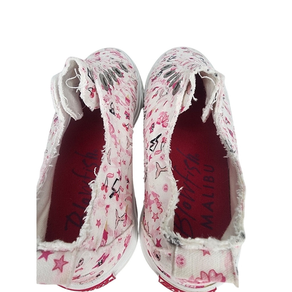 504. Blowfish Malibu Floral Canvas Slip On Sneakers Pink White Size 9.5