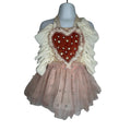 457. Handmade Pearl Heart Tulle Tutu Dress Size 9-12 Months