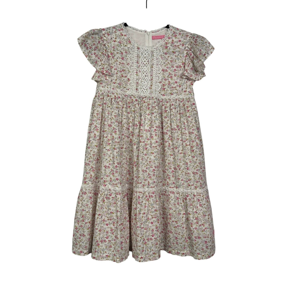578. Peppermint Girls Floral Flutter Sleeve Dress Size 18