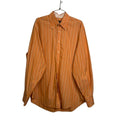 474. Johnston & Murphy Striped Button Front Shirt Size XL Orange