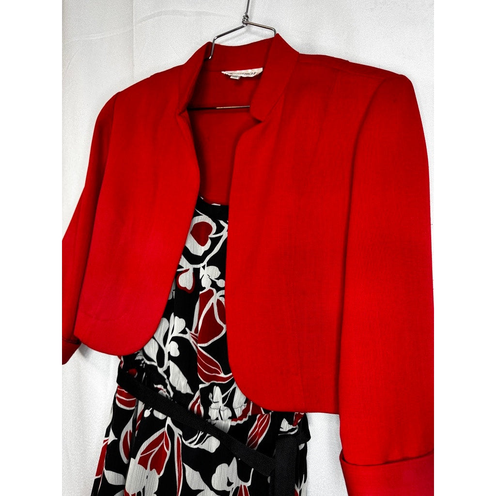 410. Studio I Floral Sleeveless Dress with Cropped Jacket Size 10