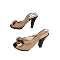 507. Kate Spade Woven Fur Trim Slingback Heels Size 6B Made in Italy