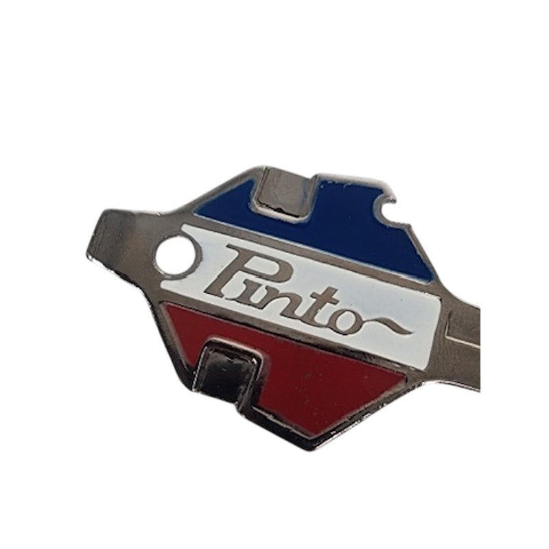 510. Pinto Uncut Logo Metal Key Red White Blue Vintage Automotive Collectible