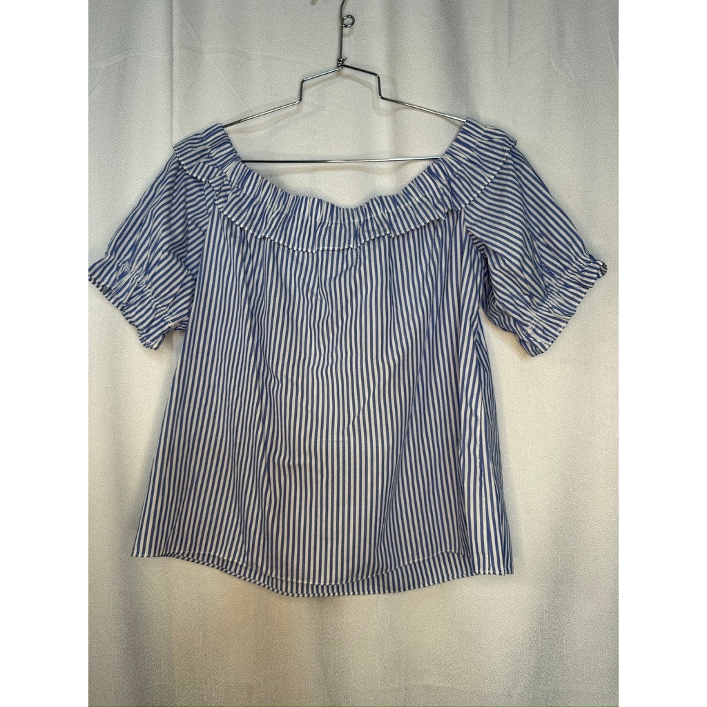 424. Vineyard Vines for Target Blue White Stripe Peasant Top Size M
