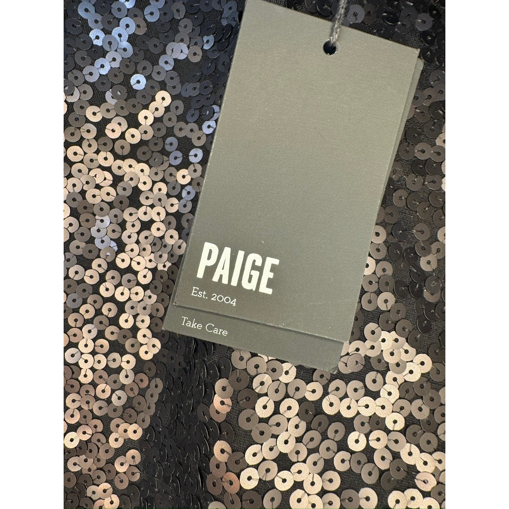 425. Paige Black Sequin Mini Skirt Size L NWT