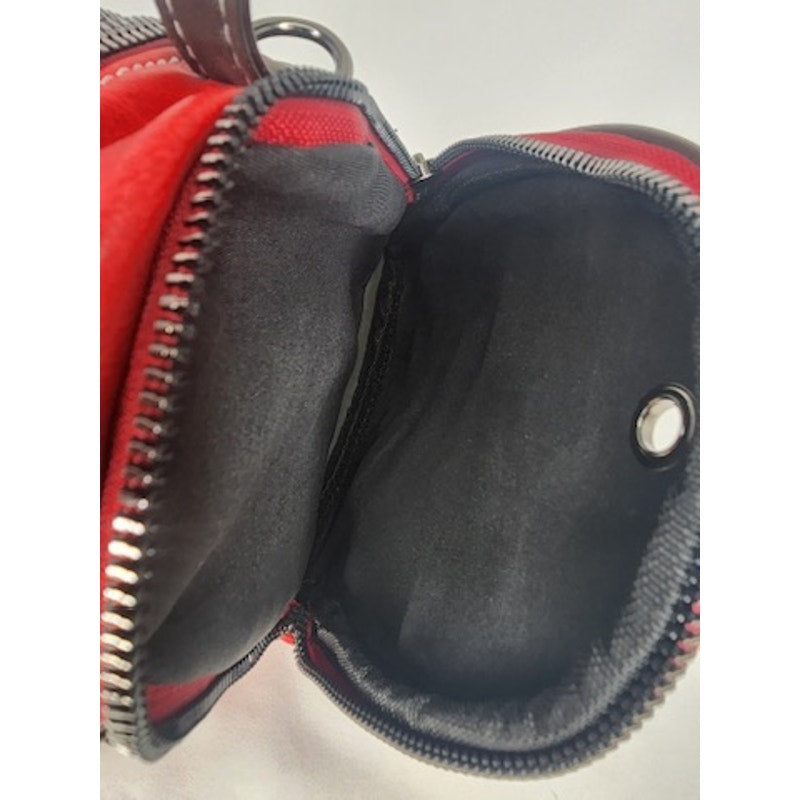 515. Red Faux Leather Bee Mini Backpack 3 Zip Crossbody Bag NWOT