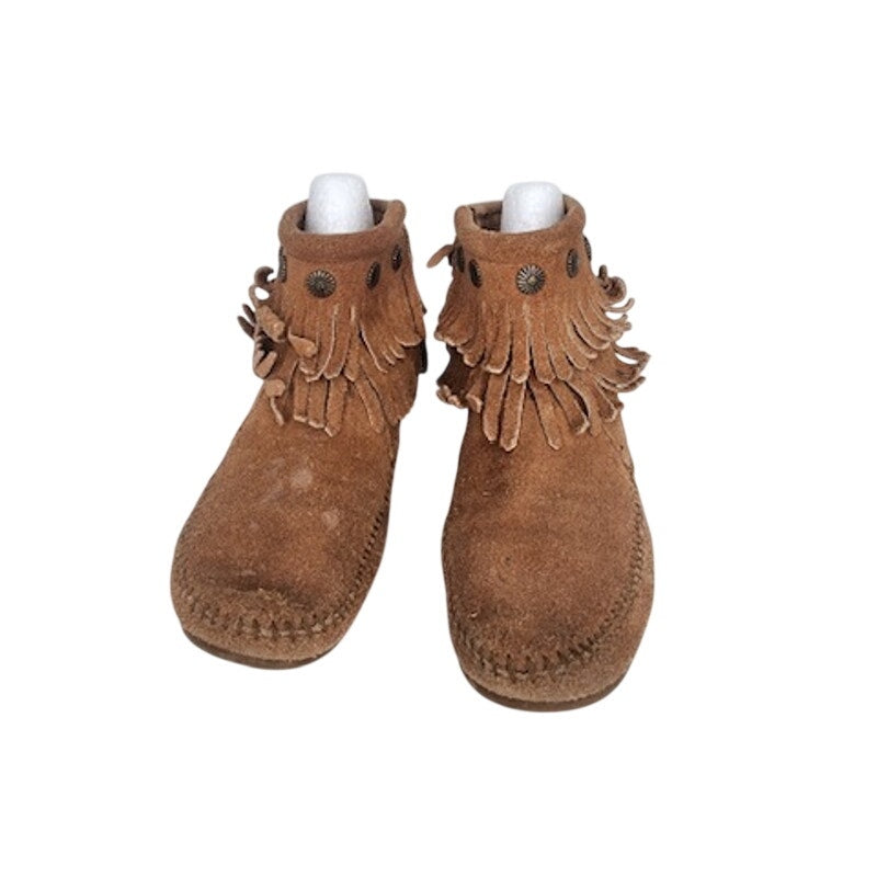 497. Minnetonka Suede Fringe Ankle Boots Women's Size 5 Brown