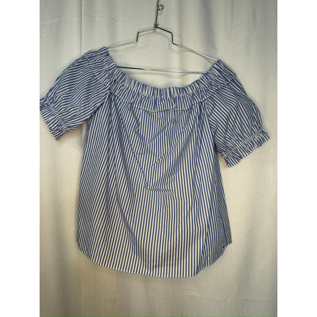 424. Vineyard Vines for Target Blue White Stripe Peasant Top Size M