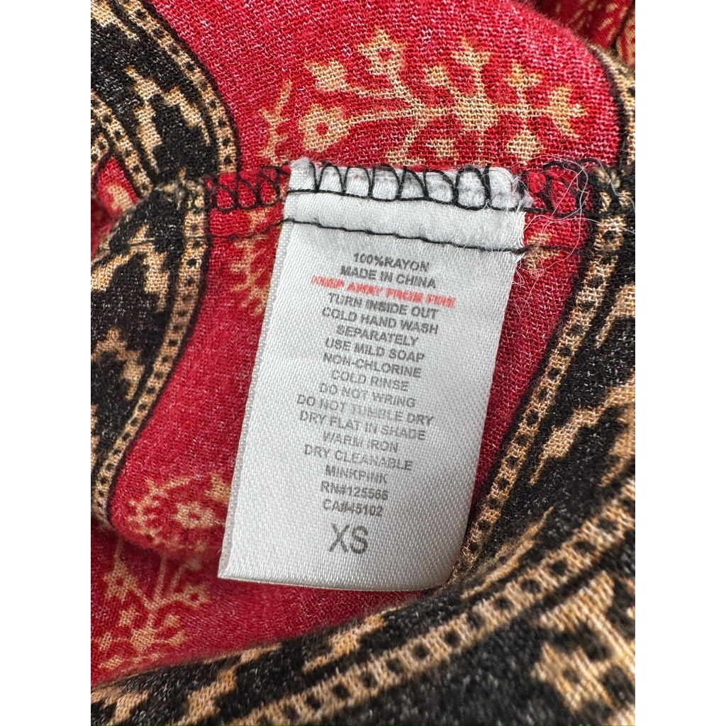 399. MinkPink Boho Print Sleeveless Fit & Flare Dress Size XS