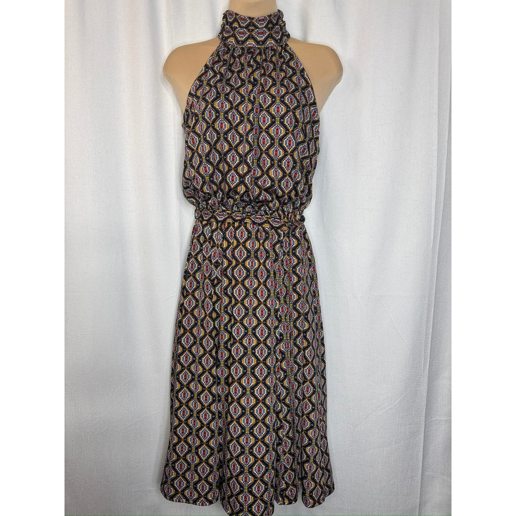 393. Enfocus Studio Geometric Halter Midi Dress Size 6 EUC