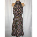 393. Enfocus Studio Geometric Halter Midi Dress Size 6 EUC