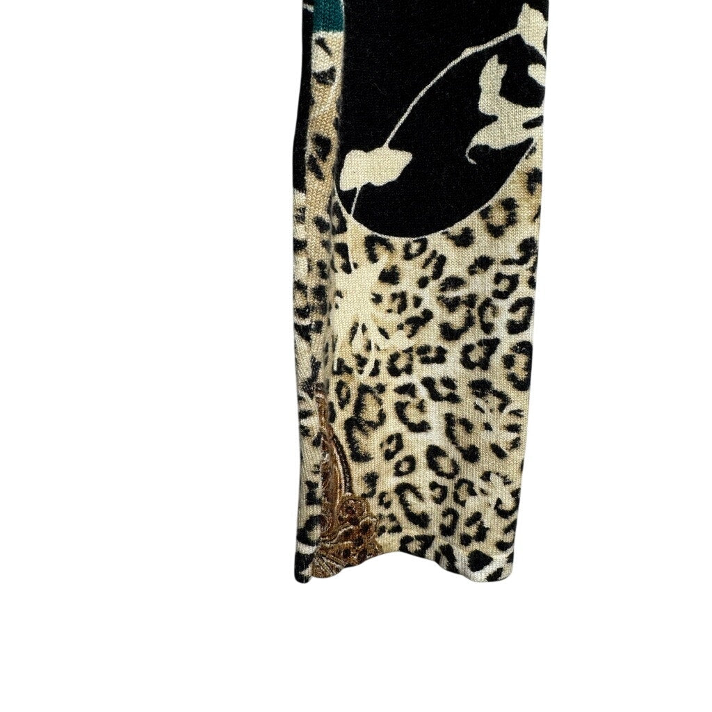 499. Chico's Animal Print Paisley Cardigan Sweater Size L