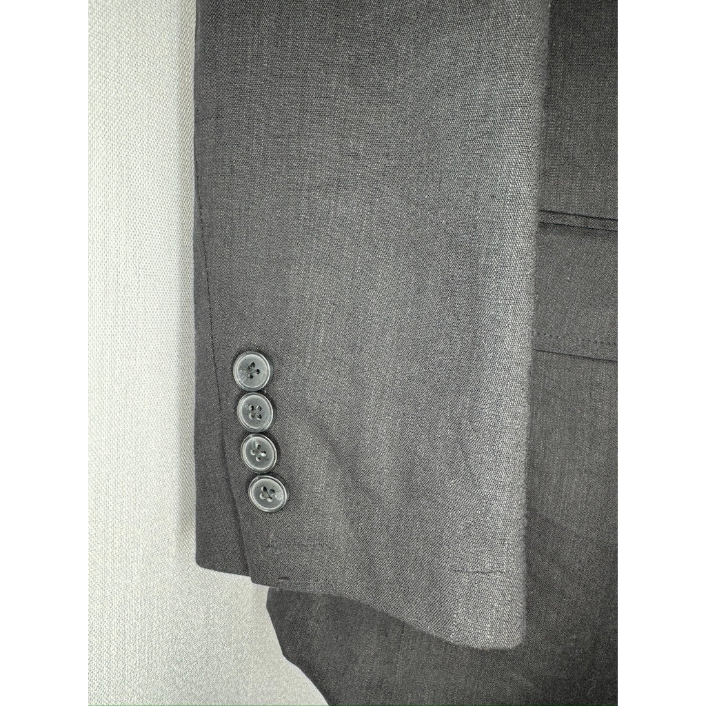 438. INC International Concepts Charcoal Linen Blend Blazer Sport Coat Size L
