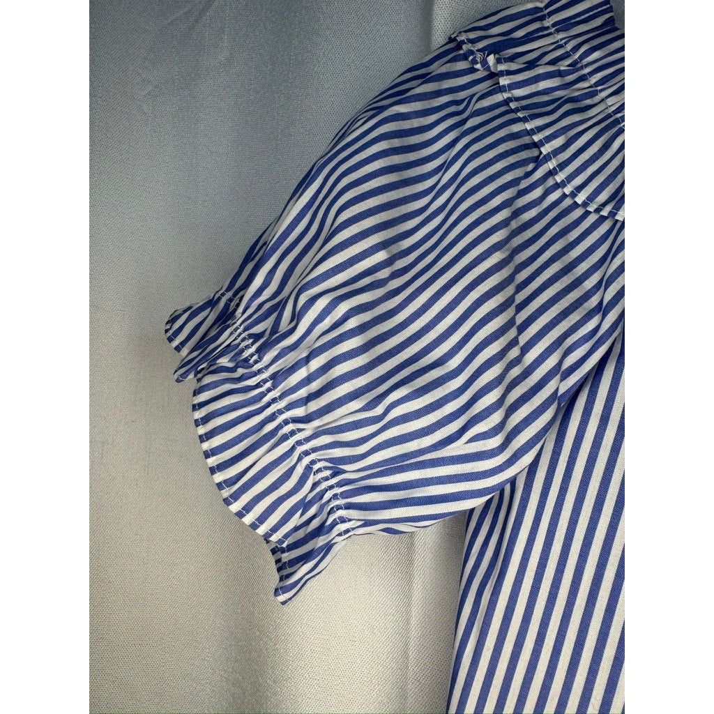 424. Vineyard Vines for Target Blue White Stripe Peasant Top Size M