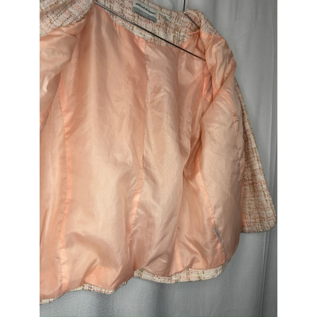 431. Alfred Dunner Petite Embellished Tweed Jacket Pink Size PM