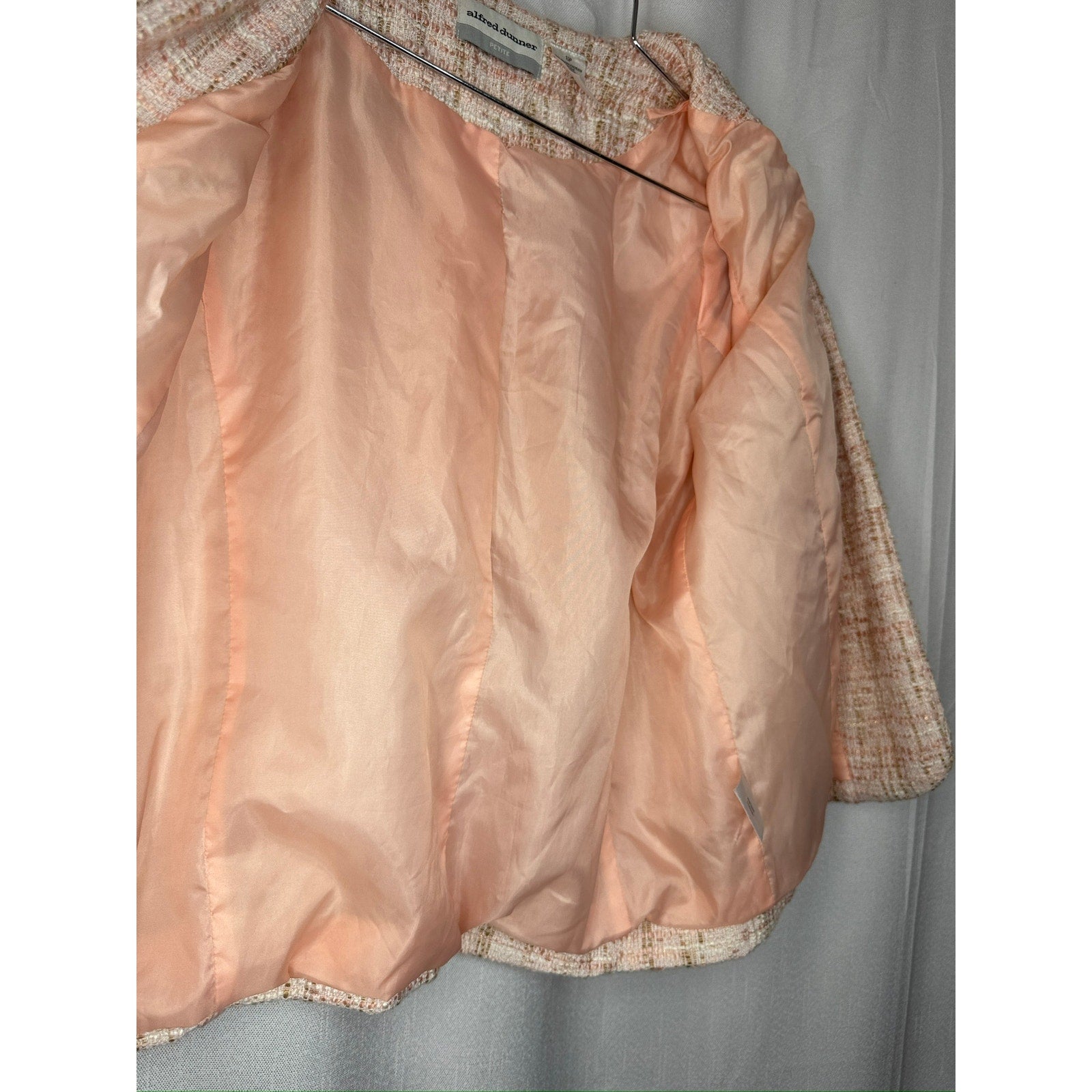 431. Alfred Dunner Petite Embellished Tweed Jacket Pink Size PM