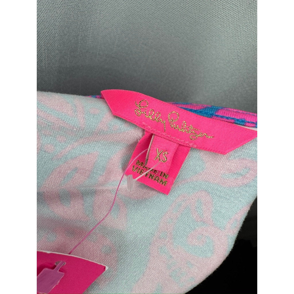 451. Lilly Pulitzer Pink Blue Floral Maxi Dress NWT Size XS