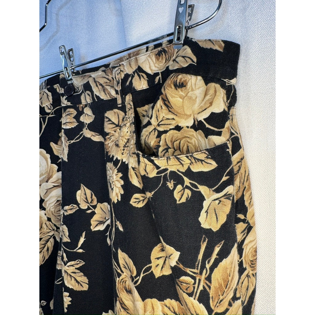 429. Lauren Ralph Lauren Floral Straight Leg Linen Pants Size 16