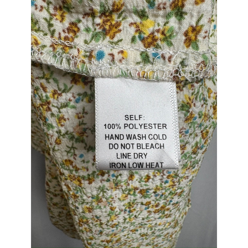 557. Promesa Floral Puff Sleeve Knee Length Dress Size M NWT