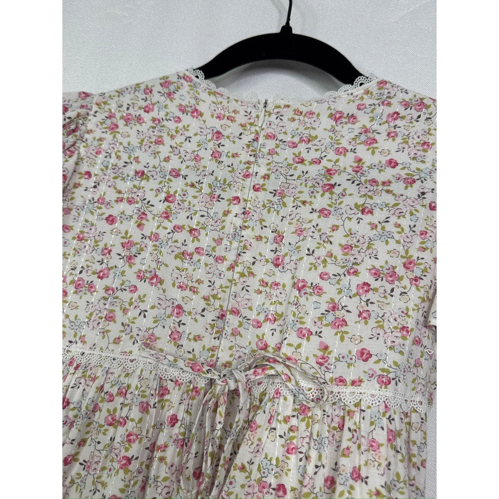578. Peppermint Girls Floral Flutter Sleeve Dress Size 18
