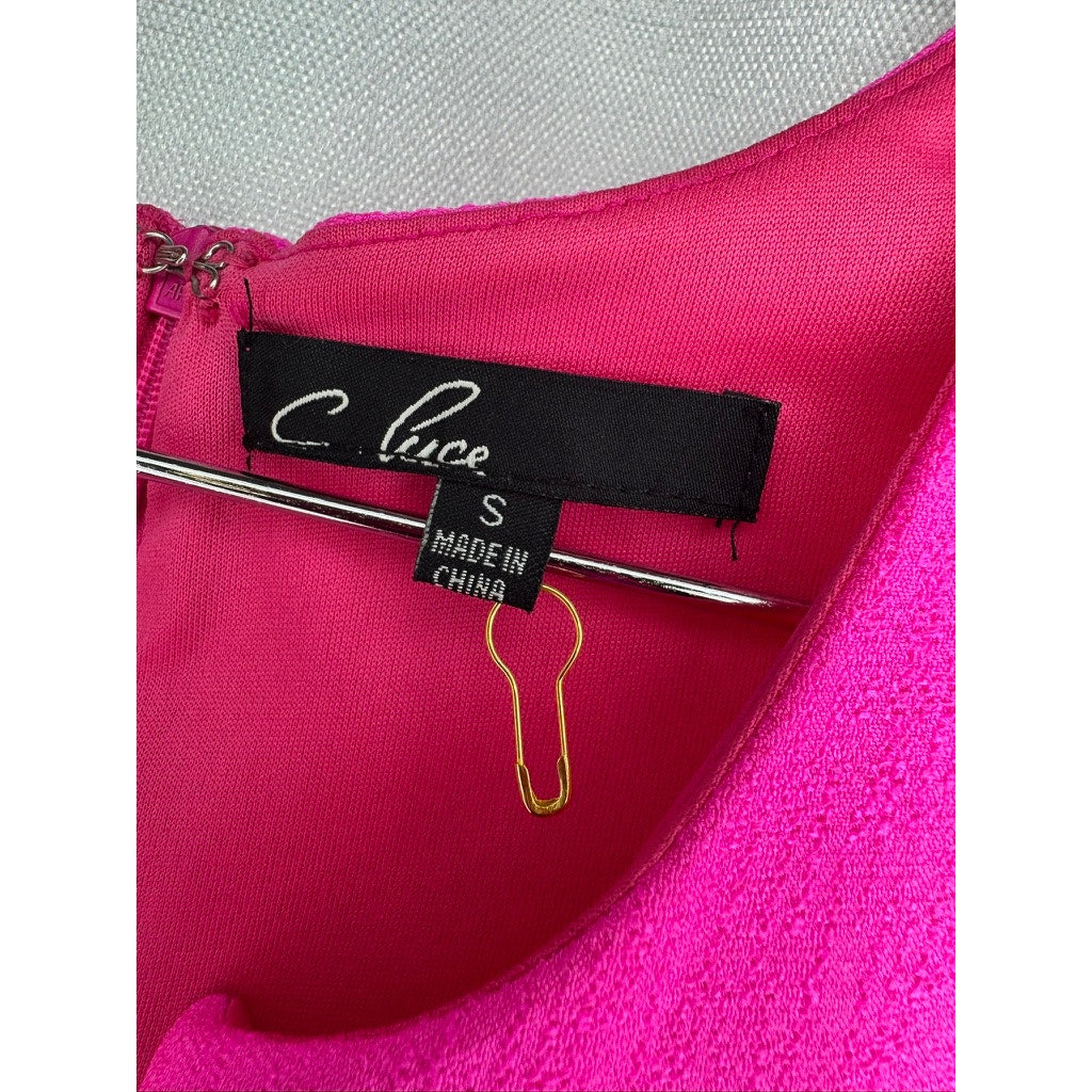 452. C. Luce Sleeveless Fit & Flare Pink Dress Size S