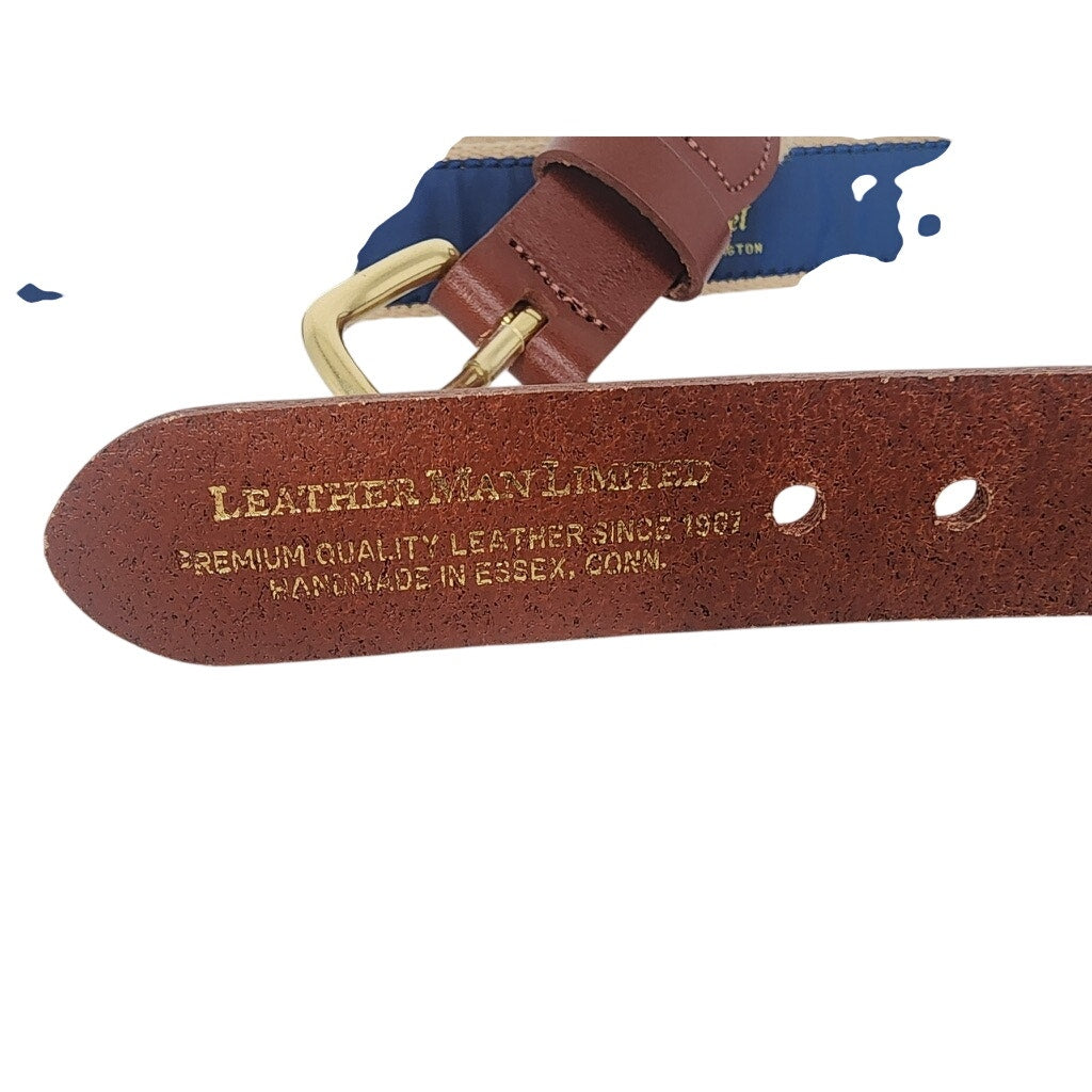 512. Leather Man Ltd Kalmar Nickel Wilmington Nautical Belt Size 42