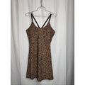 455. Levaca Leopard Print Cami Romper Dress Size M