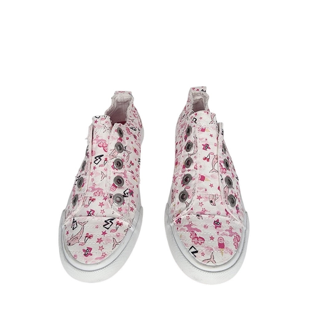 504. Blowfish Malibu Floral Canvas Slip On Sneakers Pink White Size 9.5