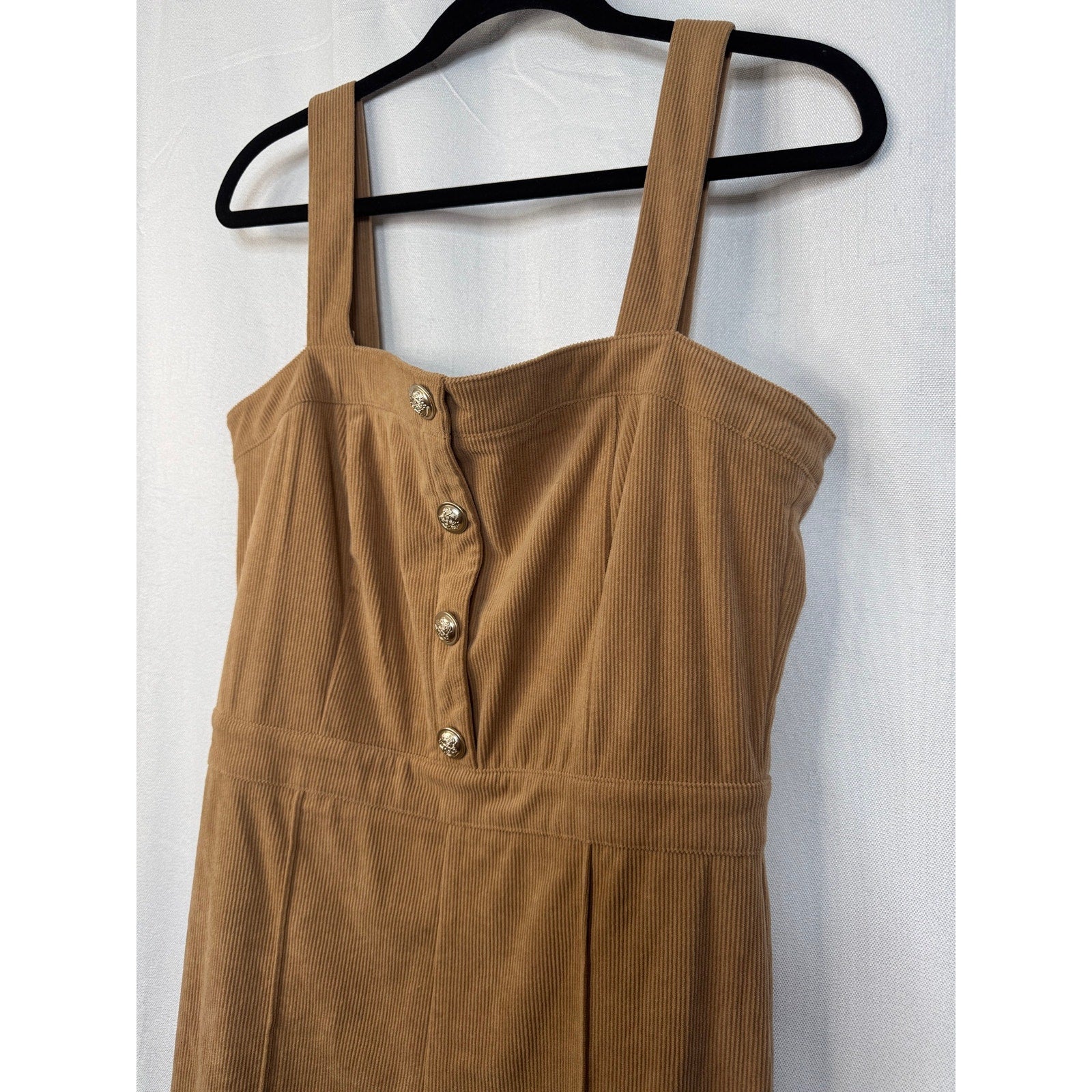 351. Jealous Tomato Camel Ribbed Flare Leg Jumpsuit NWOT Large