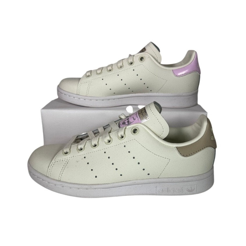 495. Adidas Stan Smith White Purple/Taupe Sneakers Women's Size 5.5 NWT