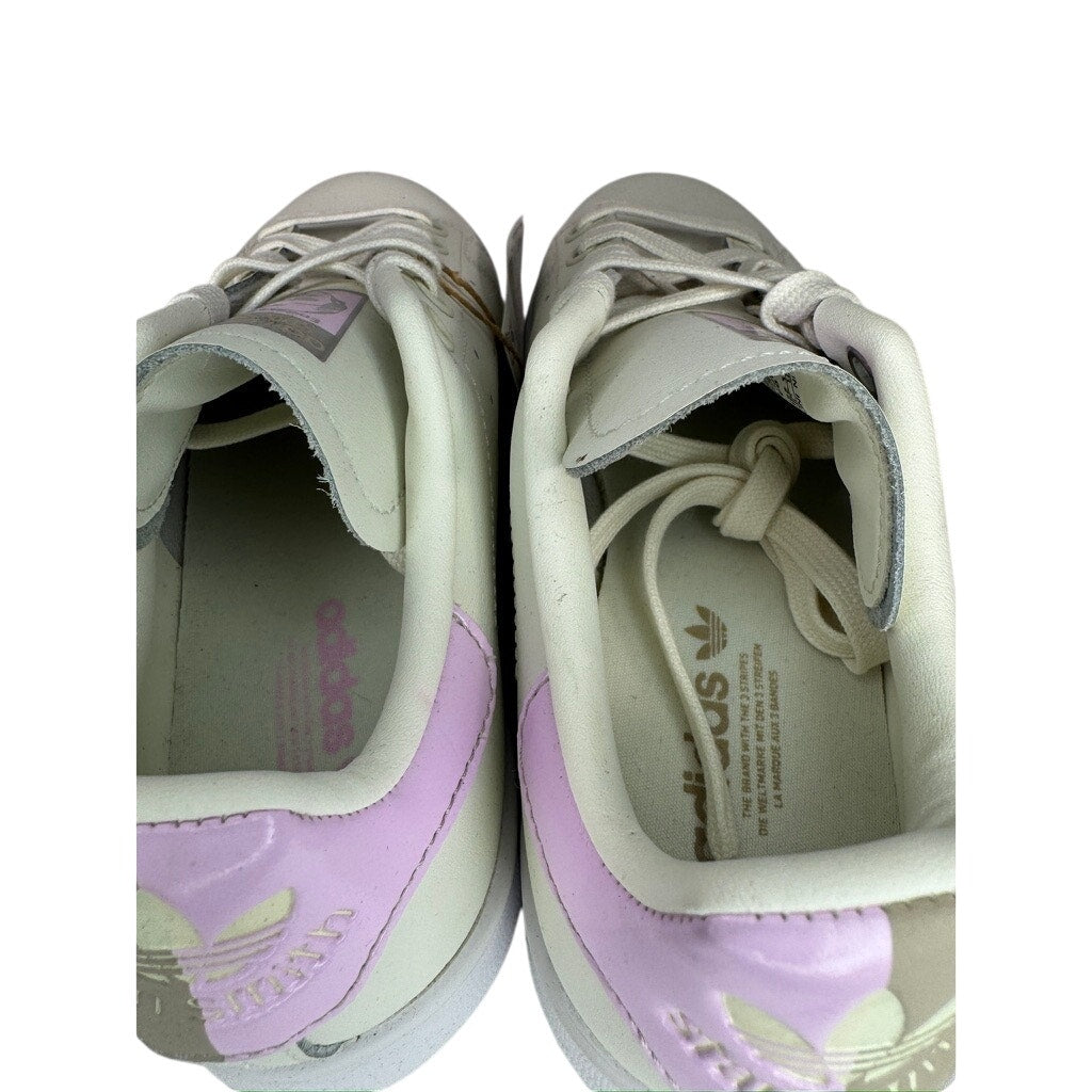 495. Adidas Stan Smith White Purple/Taupe Sneakers Women's Size 5.5 NWT