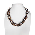 526. LOFT Tortoiseshell Acrylic Chain Link Statement Necklace