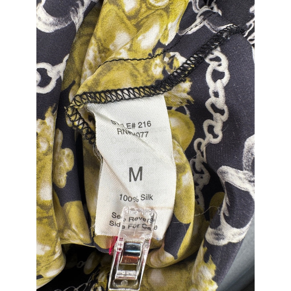 421. CAbi Silk Chain Print Sleeveless Tunic Top Size M
