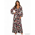 352. Made in Italy Pink Leopard Print Smocked Maxi Dress